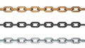 Three metallic chains