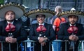 Three Mexican Mariachi in their folklore costumes