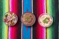 Three mexican salsas Royalty Free Stock Photo