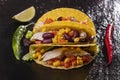 Three mexican tacos