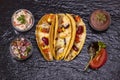 three mexican tacos