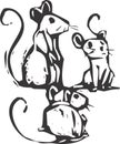 Three Mice Royalty Free Stock Photo