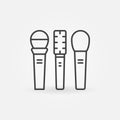 Three microphones vector linear icon or sign Royalty Free Stock Photo