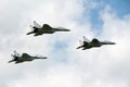 Three MiG-29 jet fighter aircrafts Royalty Free Stock Photo