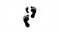Three minimalist black footprints on a white background two pro Royalty Free Stock Photo