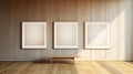 Minimalist Framed Pictures In A Light-filled Wooden Room