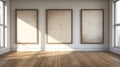 Empty Frame Paintings In Modern Room: 19th Century American Art