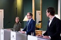 Three ministers joint press conference on Danish welfare Royalty Free Stock Photo