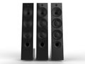Three modern black speakers Royalty Free Stock Photo
