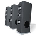 Three modern loudspeakers