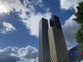 Three modern skyscrapers with blue sky Royalty Free Stock Photo