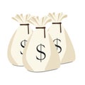 Three money bag Royalty Free Stock Photo