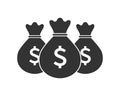 Three money bags graphic icon Royalty Free Stock Photo