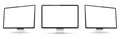 Three monitor with empty display, realistic set device screen mockup Royalty Free Stock Photo