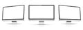Three monitor with empty display, realistic set device screen mockup Royalty Free Stock Photo