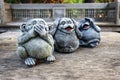 Three monkey statues Royalty Free Stock Photo