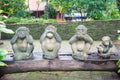 Three monkeys doll closed ears,eyes and mouth Royalty Free Stock Photo