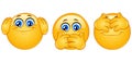 Three monkeys emoticons