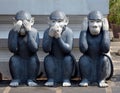 Three monkeys, sculpture