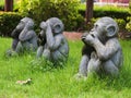 Three monkeys statue close ears eyes mouth.