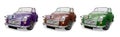 Three Morris Minor cars Royalty Free Stock Photo