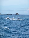 Three Motor boats near an island at the Fijis