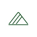 Three mountain linear logo vector
