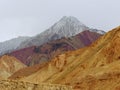 Three different colors of mountains in the Valley of Markah in Ladakh, India. Royalty Free Stock Photo