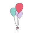 Three multi-colored balloons. Vector drawingÃÅ½ Royalty Free Stock Photo