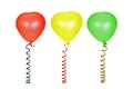 Three multi-coloured balloons Royalty Free Stock Photo