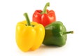 Three multi-coloured pepper