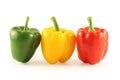 Three multi-coloured pepper