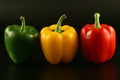Three multi-coloured pepper Royalty Free Stock Photo