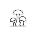 Three mushrooms line icon