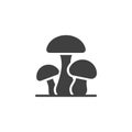 Three mushrooms vector icon