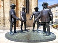 The Three Musketeers and d`Artagnan, a statue in Gascony, France Royalty Free Stock Photo