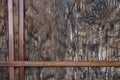 Three narrow wooden slats on a dark wooden background Royalty Free Stock Photo