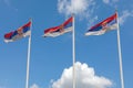 Three Flags Serbia Royalty Free Stock Photo