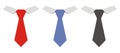 Three necktie, vector icon, fashion accessories.