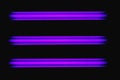 Three neon light ultraviolet blacklight lamps Royalty Free Stock Photo