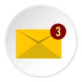 Three new e-mail icon, flat style Royalty Free Stock Photo