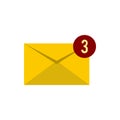 Three new e-mail icon, flat style Royalty Free Stock Photo