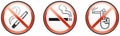 Three no smoking signs