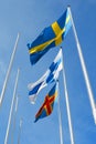 Three nordic flags Royalty Free Stock Photo