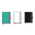 Three notebooks in different colors Royalty Free Stock Photo