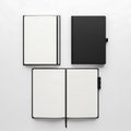 Three notebooks isolated on white background Royalty Free Stock Photo