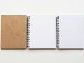 Three notebooks in minimalist arrangement Royalty Free Stock Photo