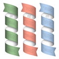 Three numbered ribbons-banners Royalty Free Stock Photo