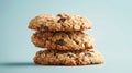 The Stack of Oatmeal Cookies.AI generated image Royalty Free Stock Photo