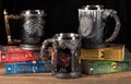 Three official House Stark tankards from Game of Thrones series